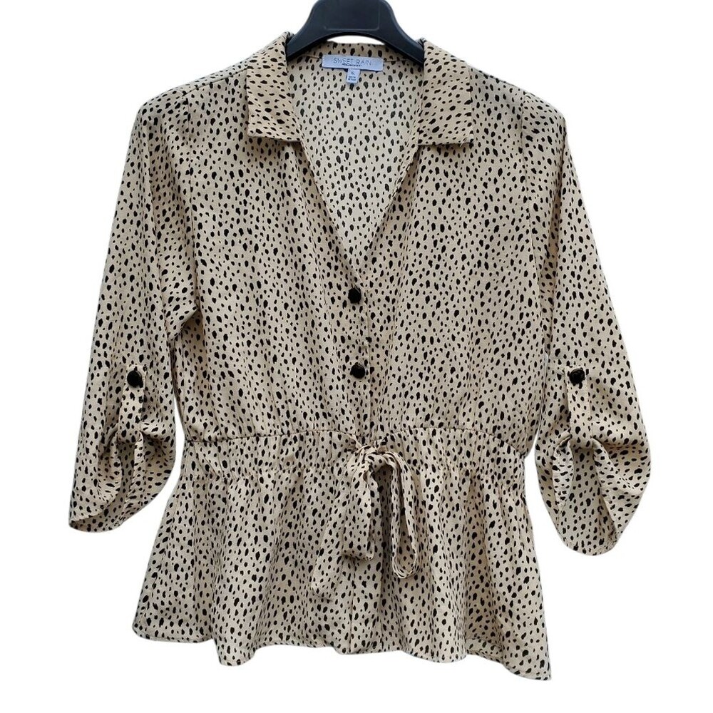 Sweet Rain Extra Large Polka Dot Blouse